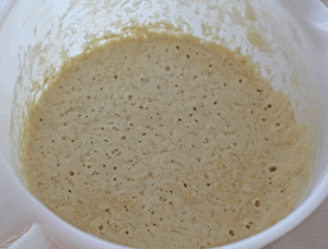 An image of the appearance of the yeast mix in the morning